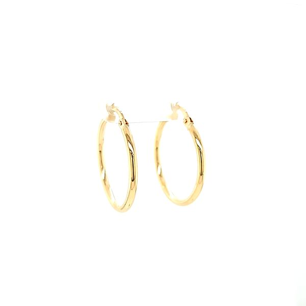 14k Yellow Gold 25mm Plain Hoop Earrings Arezzo Jewelers Elmwood Park, IL