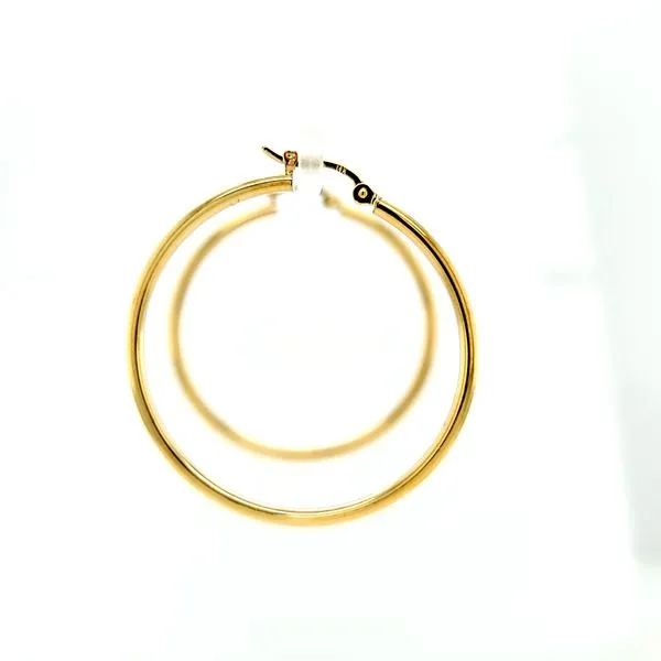 14k Yellow Gold 39mm Plain Hoop Earrings Image 3 Arezzo Jewelers Elmwood Park, IL