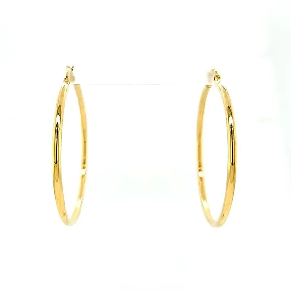 14k Yellow Gold 39mm Plain Hoop Earrings Arezzo Jewelers Elmwood Park, IL