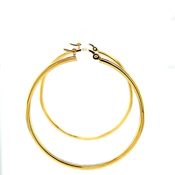 14k Yellow Gold 44mm Plain Hoop Earrings Image 3 Arezzo Jewelers Elmwood Park, IL