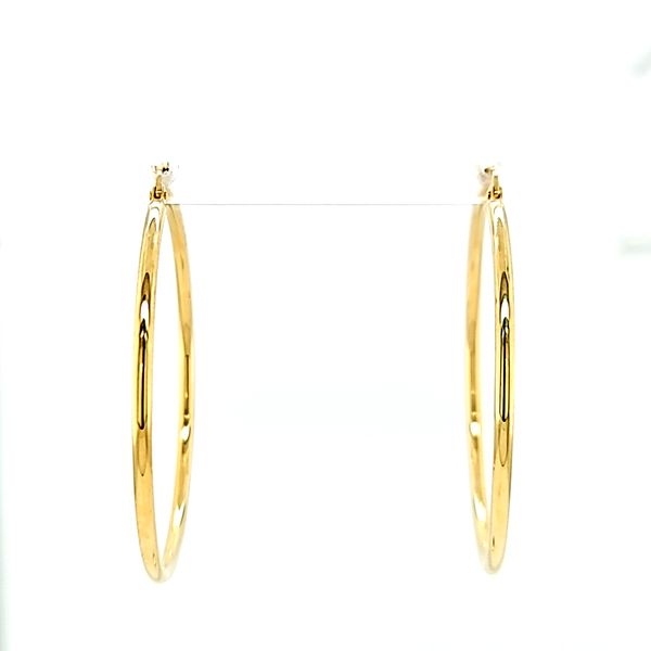 14k Yellow Gold 44mm Plain Hoop Earrings Arezzo Jewelers Elmwood Park, IL