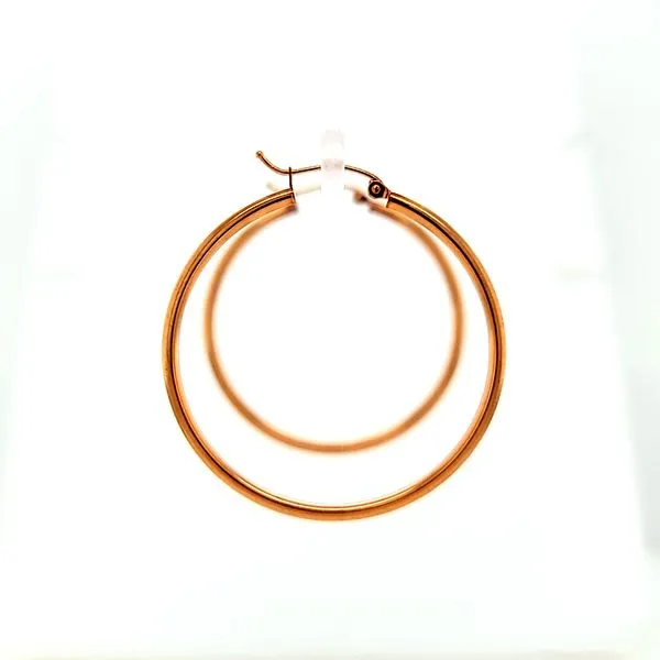 14k Rose Gold 40mm Plain Hoop Gold Earrings Image 3 Arezzo Jewelers Elmwood Park, IL