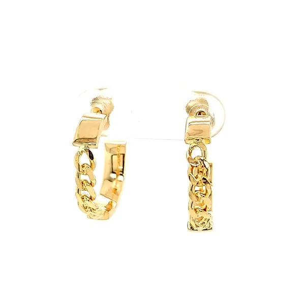 14kt Yellow Gold Large Curb Link Hoop Gold Earrings Arezzo Jewelers Elmwood Park, IL