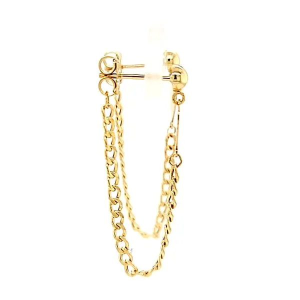 14kt Yellow Gold Heart Dangle Earrings Image 3 Arezzo Jewelers Elmwood Park, IL