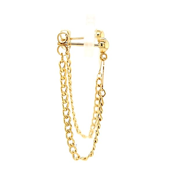 14kt Yellow Gold Heart Dangle Earrings Image 3 Arezzo Jewelers Elmwood Park, IL