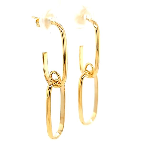 14k Yellow Gold Paperclip Post Earrings Image 2 Arezzo Jewelers Elmwood Park, IL