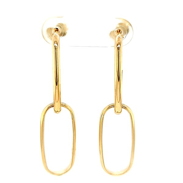 14k Yellow Gold Paperclip Post Earrings Arezzo Jewelers Elmwood Park, IL