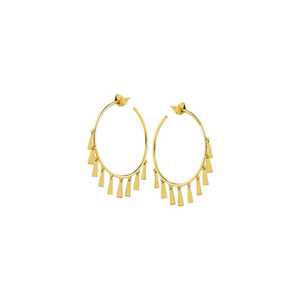 14k Yellow Gold 30mm Open Hoop Gold Earrings Arezzo Jewelers Elmwood Park, IL
