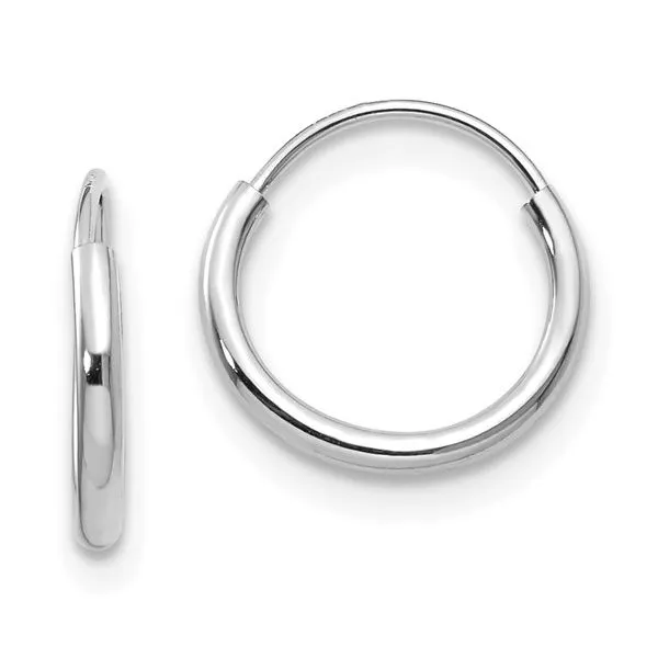 14 Karat White Gold 10mm Endless Hoop Earrings similar item image