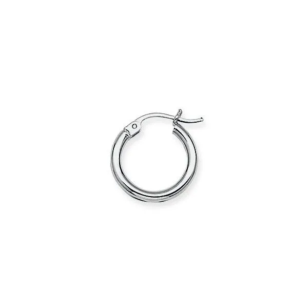 14k White Gold 15mm Hoop Earrings Arezzo Jewelers Elmwood Park, IL