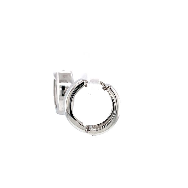 14k White Gold Huggie Earrings Image 3 Arezzo Jewelers Elmwood Park, IL