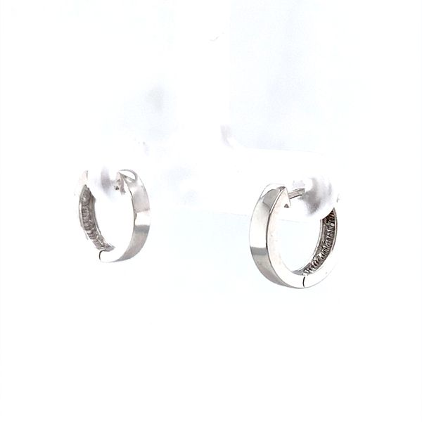14k White Gold Huggie Earrings Image 3 Arezzo Jewelers Elmwood Park, IL