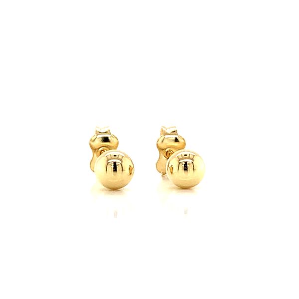 14k Yellow Gold 5mm Ball Earrings Image 2 Arezzo Jewelers Elmwood Park, IL