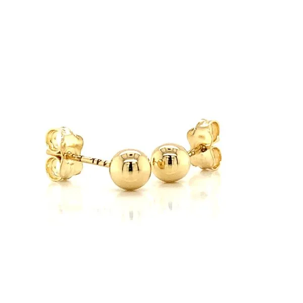 14k Yellow Gold 5mm Ball Earrings Image 3 Arezzo Jewelers Elmwood Park, IL