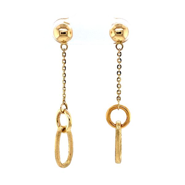 14k Yellow Gold Italian Dangle Earrings Arezzo Jewelers Elmwood Park, IL