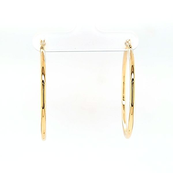14k Yellow Gold 40mm Hoop Earrings Image 4 Arezzo Jewelers Elmwood Park, IL