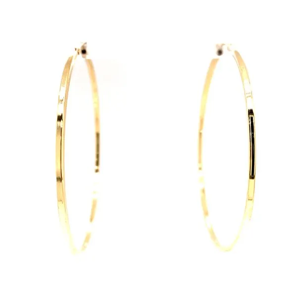 14k Yellow Gold 52mm Hoop Earrings Image 2 Arezzo Jewelers Elmwood Park, IL