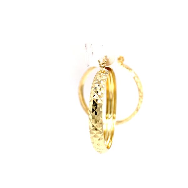 14k Yellow Gold 30mm Hoop Earrings Image 2 Arezzo Jewelers Elmwood Park, IL