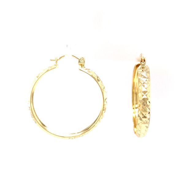 14k Yellow Gold 30mm Hoop Earrings Arezzo Jewelers Elmwood Park, IL