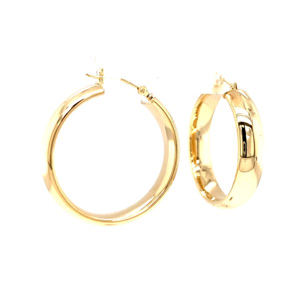 14k Yellow Gold 30mm Hoop Gold Earrings Image 2 Arezzo Jewelers Elmwood Park, IL