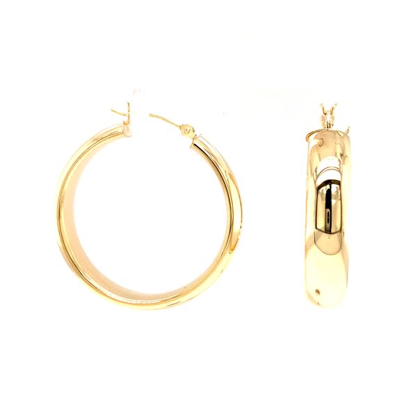14k Yellow Gold 30mm Hoop Gold Earrings Arezzo Jewelers Elmwood Park, IL