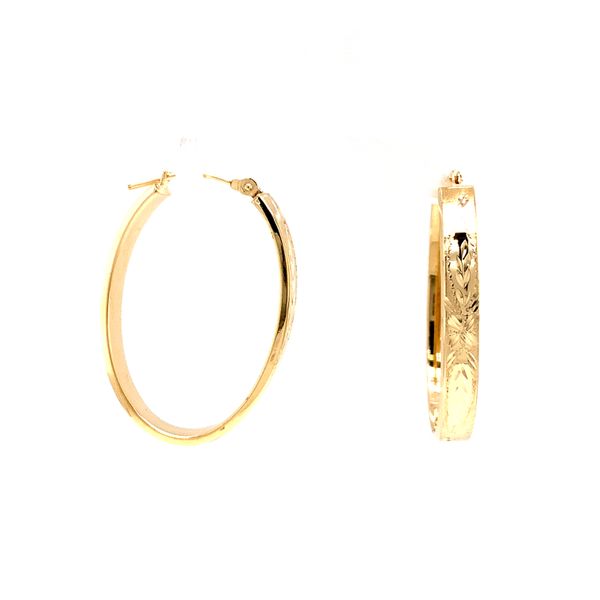 14k Yellow Gold Oval Hoop Earrings Arezzo Jewelers Elmwood Park, IL