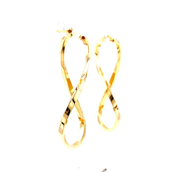 14k Yellow Gold Infinity Mobius Earrings Image 2 Arezzo Jewelers Elmwood Park, IL