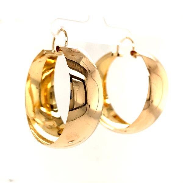 18k Yellow Gold Large Hoop Earrings Image 3 Arezzo Jewelers Elmwood Park, IL