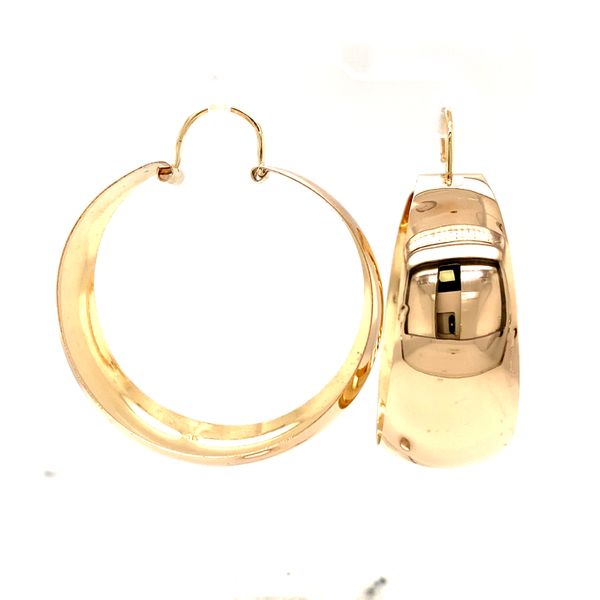18k Yellow Gold Large Hoop Earrings Arezzo Jewelers Elmwood Park, IL