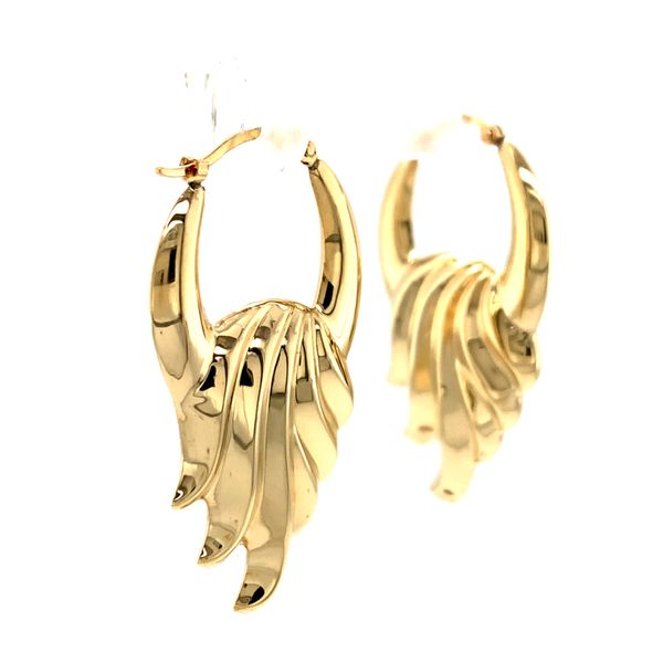 14k Yellow Gold Flame Earrings Image 2 Arezzo Jewelers Elmwood Park, IL