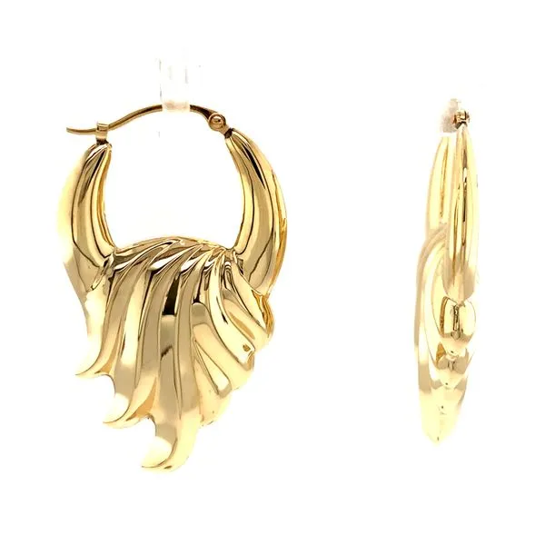 14k Yellow Gold Flame Earrings Arezzo Jewelers Elmwood Park, IL