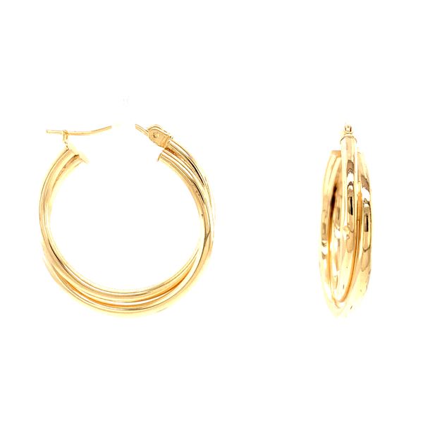 14k Yellow Gold Double Hoop Earrings Arezzo Jewelers Elmwood Park, IL
