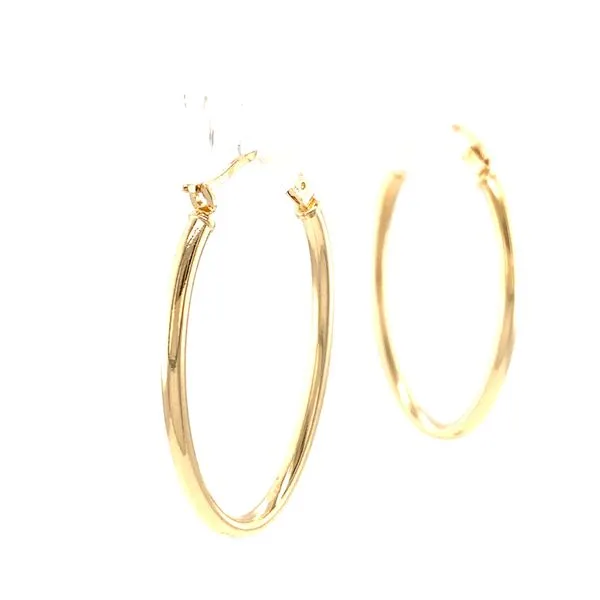 14k Yellow Gold Oval Hoop Earrings Image 2 Arezzo Jewelers Elmwood Park, IL