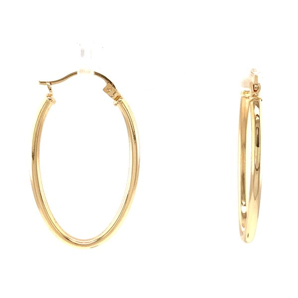 14k Yellow Gold Oval Hoop Earrings Arezzo Jewelers Elmwood Park, IL