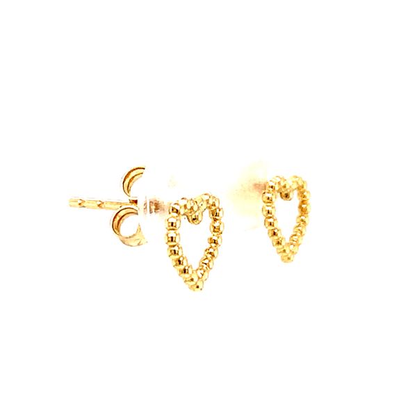 14k Yellow Gold Open Heart Earrings Image 2 Arezzo Jewelers Elmwood Park, IL