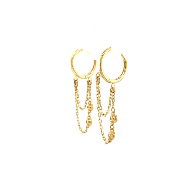 14k Yellow Gold CZ Dangle Earrings Image 2 Arezzo Jewelers Elmwood Park, IL