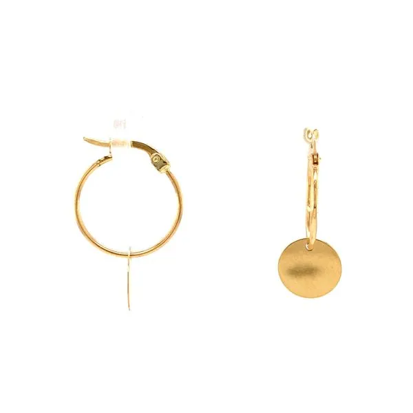 14k Yellow Gold Hoop Circle Earrings Arezzo Jewelers Elmwood Park, IL