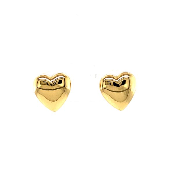14k Yellow Gold Puffed Heart Earrings Arezzo Jewelers Elmwood Park, IL