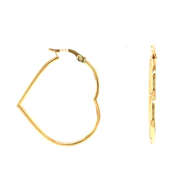 14k Yellow Gold Heart Hoop Earrings Arezzo Jewelers Elmwood Park, IL