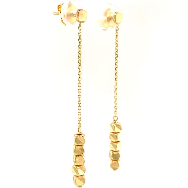 14k Yellow Gold Drop Cube Earrings Image 2 Arezzo Jewelers Elmwood Park, IL