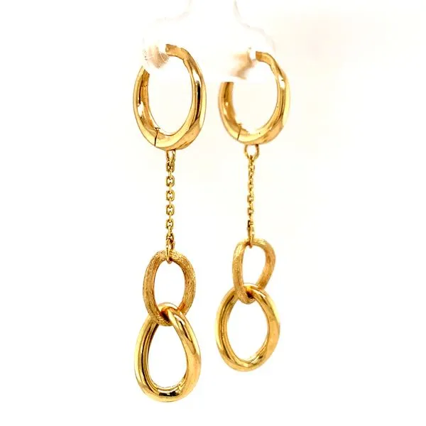 14k Yellow Gold Drop Link Earrings Image 2 Arezzo Jewelers Elmwood Park, IL