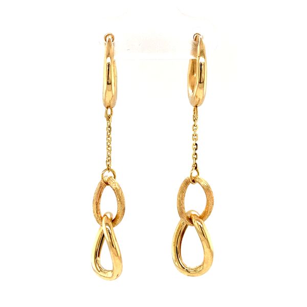14k Yellow Gold Drop Link Earrings Arezzo Jewelers Elmwood Park, IL