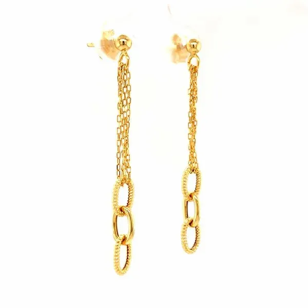 14k Yellow Gold Drop Link Earrings Image 2 Arezzo Jewelers Elmwood Park, IL