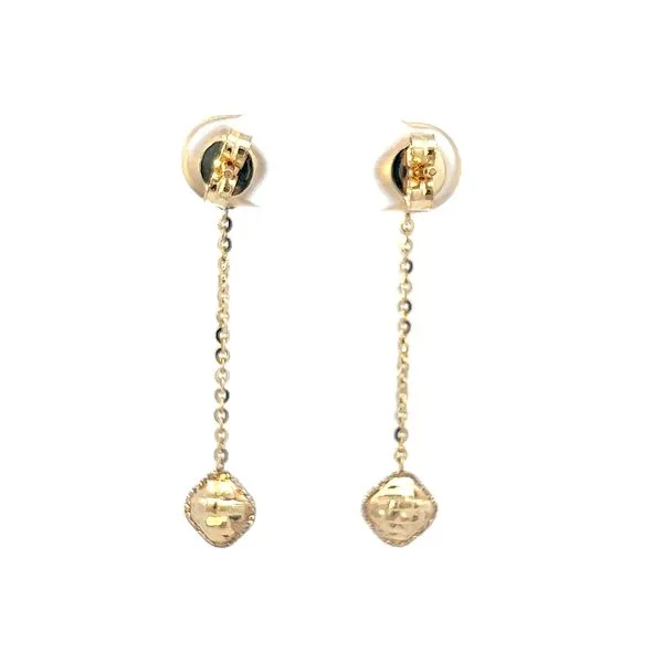 14k Yellow Gold Diamond Cut Dangle Earrings Image 4 Arezzo Jewelers Elmwood Park, IL