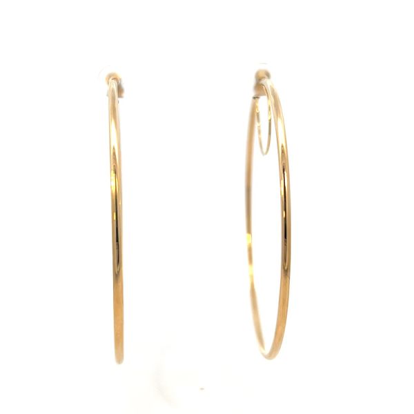 14K Yellow Gold 65mm Hoop Earrings Image 5 Arezzo Jewelers Elmwood Park, IL