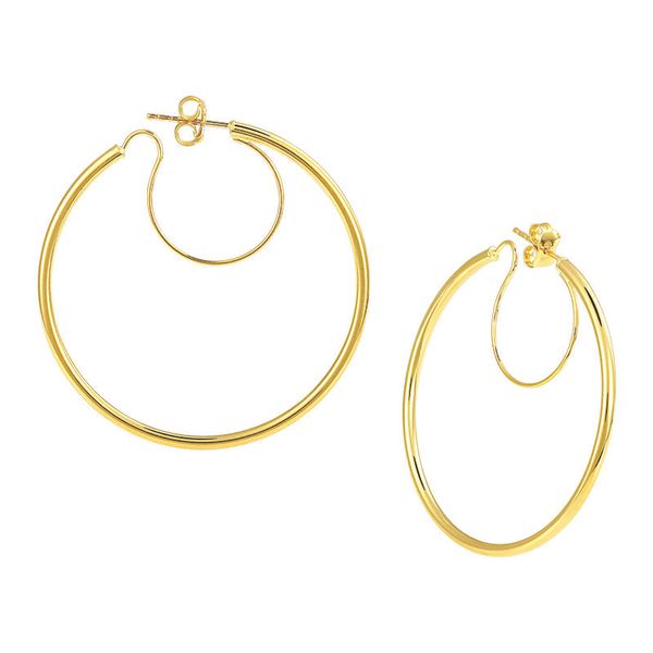 14K Yellow Gold 65mm Hoop Earrings Arezzo Jewelers Elmwood Park, IL