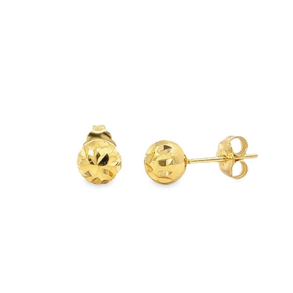 14k Yellow Gold 6.4mm Ball Earrings Arezzo Jewelers Elmwood Park, IL
