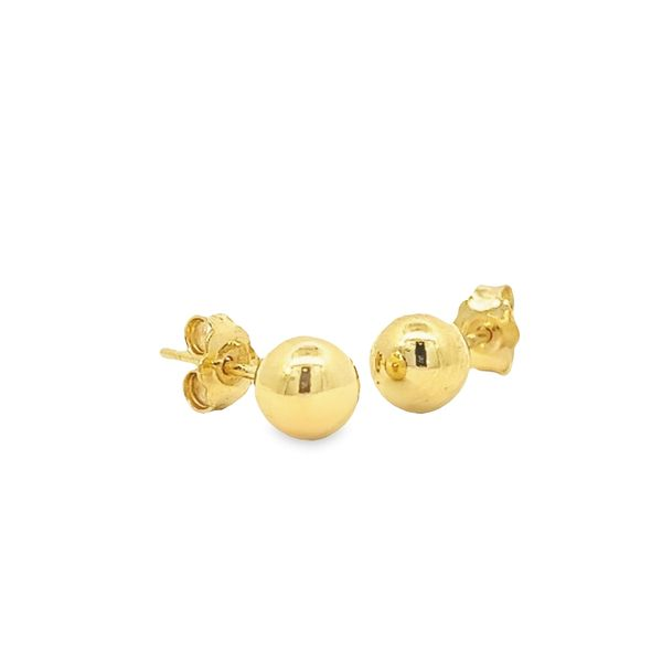14k Yellow Gold 6.5mm Ball Earrings Image 2 Arezzo Jewelers Elmwood Park, IL