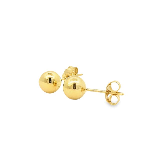 14k Yellow Gold 6.5mm Ball Earrings Image 3 Arezzo Jewelers Elmwood Park, IL
