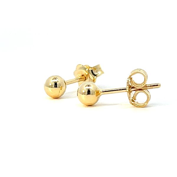 14k Yellow Gold 4.2mm Ball Earrings Image 3 Arezzo Jewelers Elmwood Park, IL